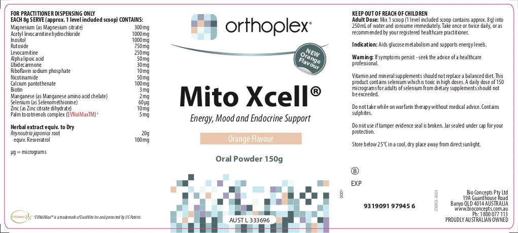 Orthoplex Mito Xcell - 150g Orange Flavour
