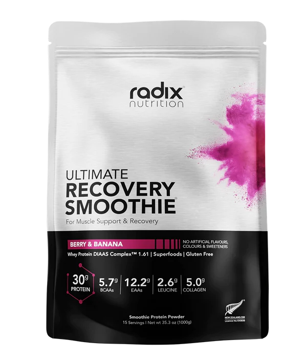Radix Ultimate Recovery Smoothie | Whey Protein 1KG - Berry & Banana