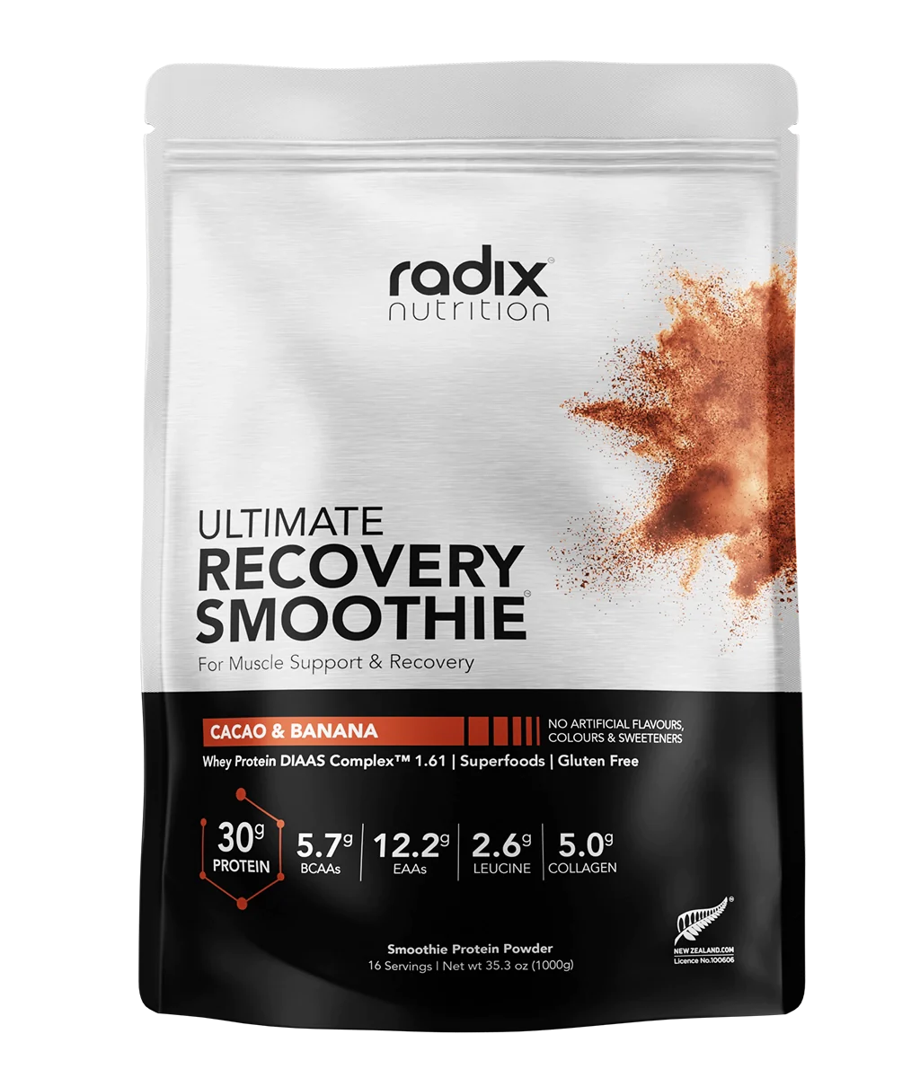 Radix Ultimate Recovery Smoothie | Whey Protein 1KG - Cacao & Banana